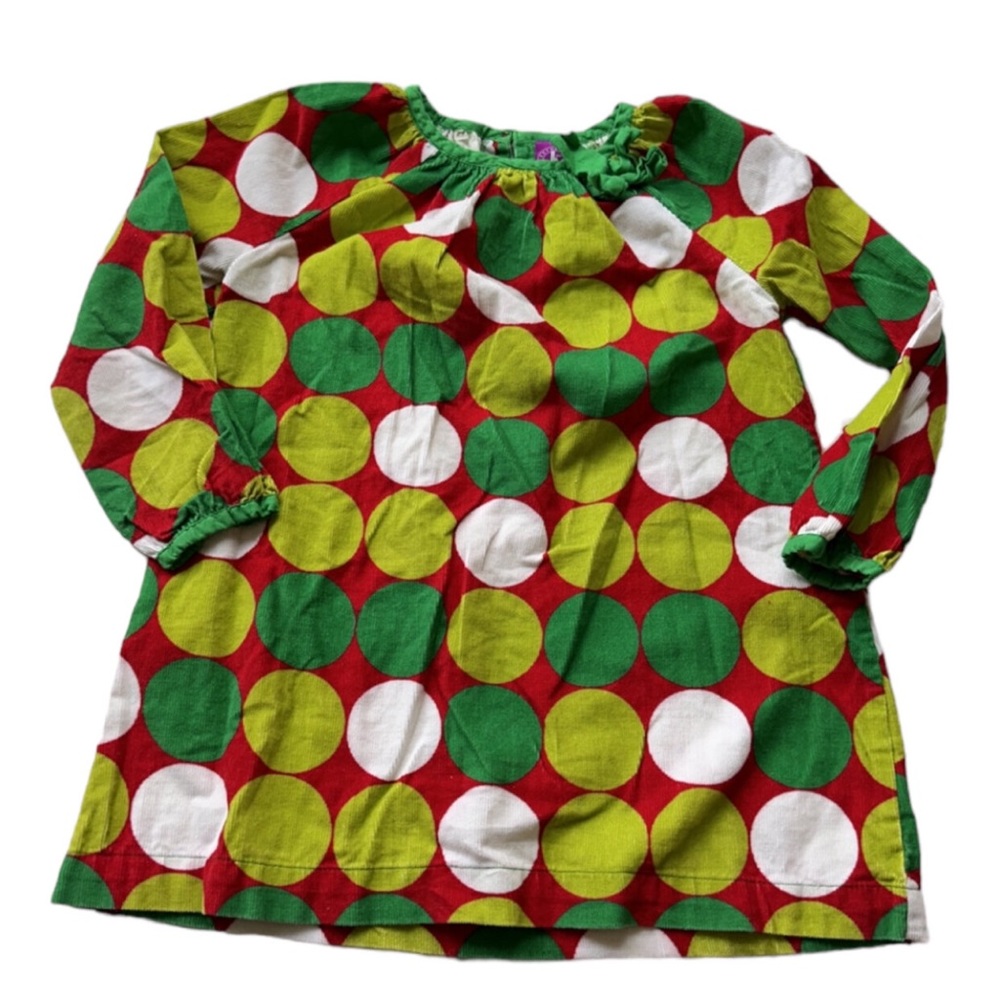 J Khaki Christmas Corduroy Dot Dress
